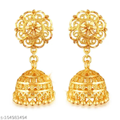 "Stylish golden jhumar for weddings – gold plated traditional hair accessory