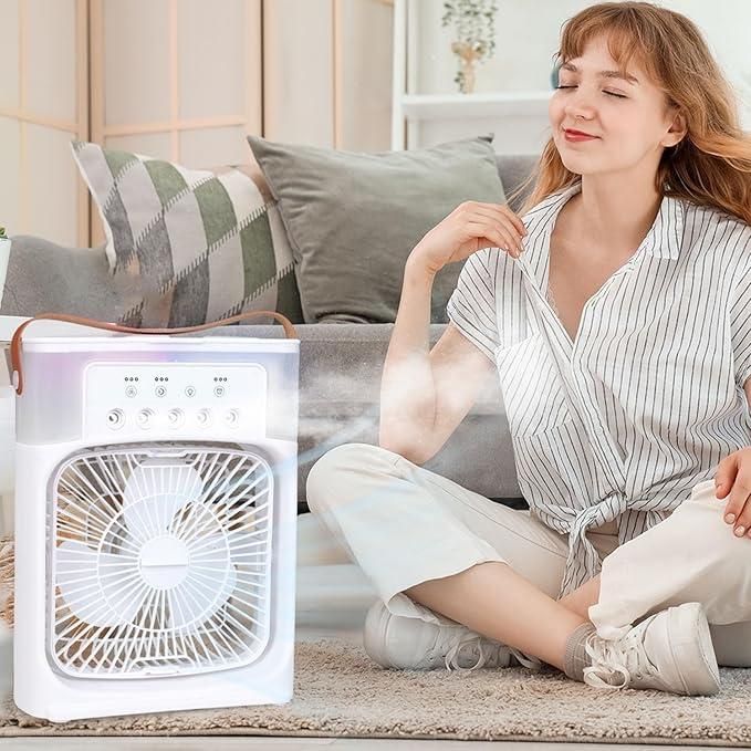 "Mini air cooler and humidifier fan for home and office use"