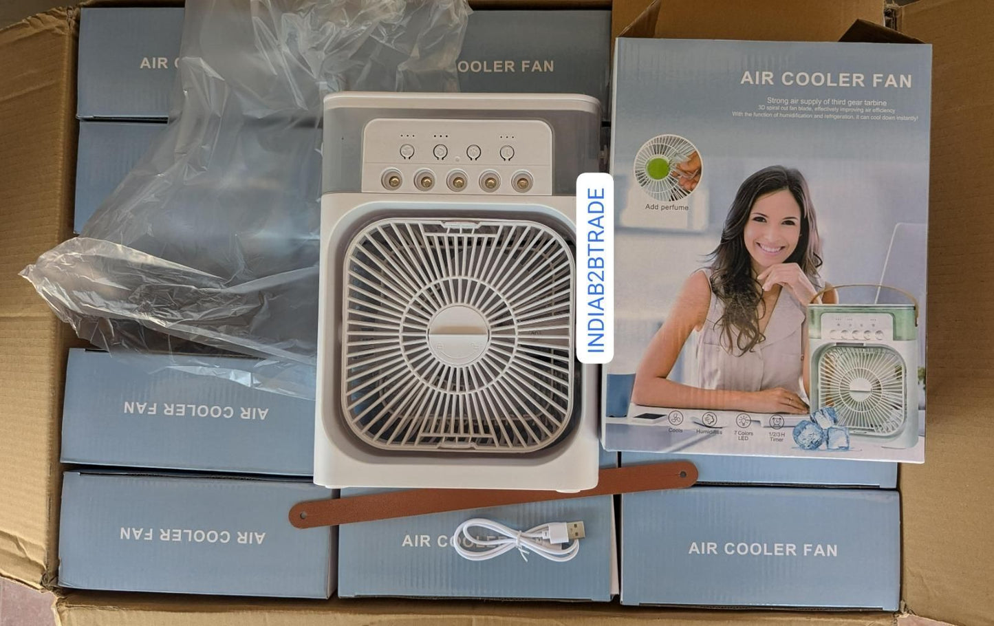 Multifunction Water Spray Mist Fan – USB Rechargeable Mini Air Cooler & Humidifier for Home & Office