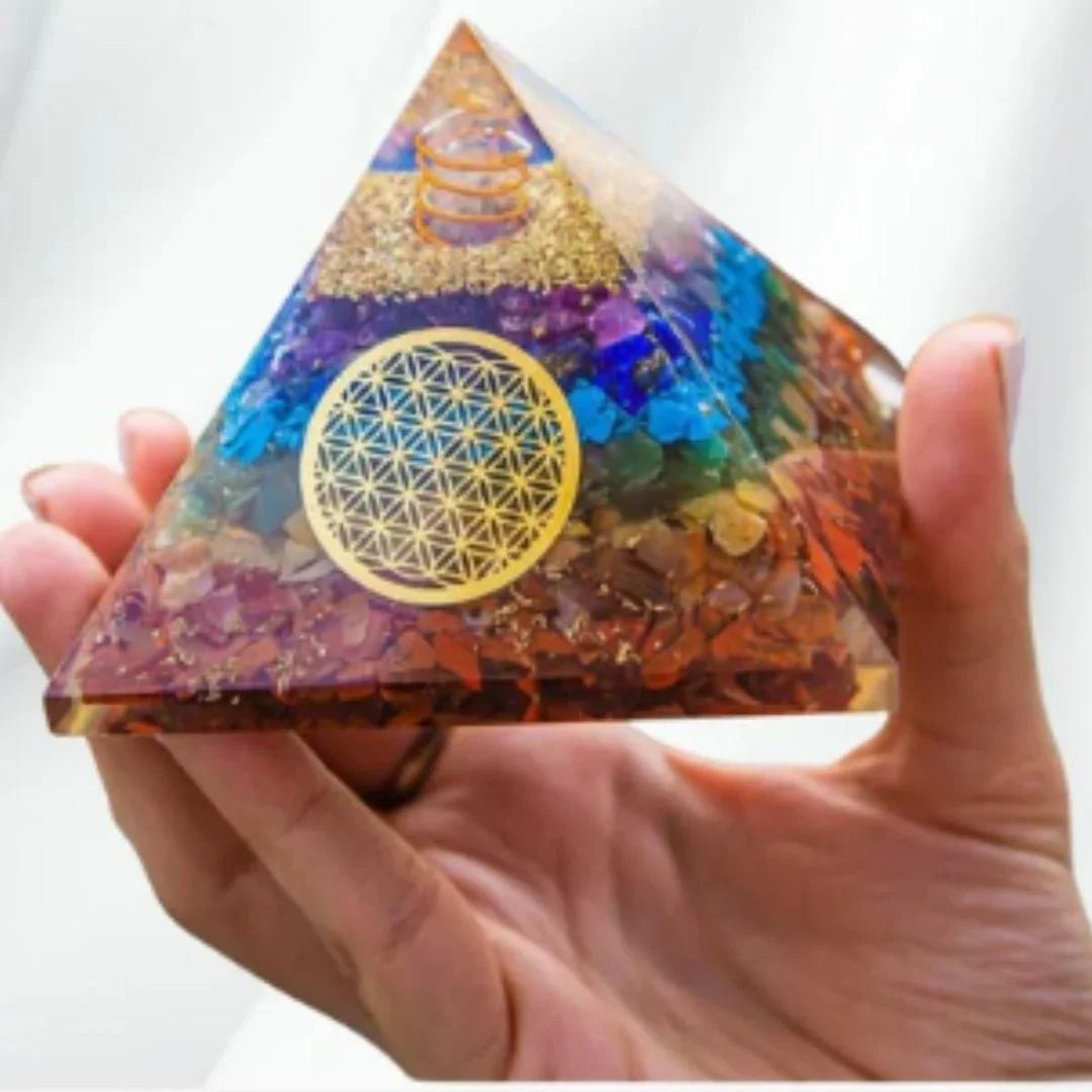 Seven Chakra Orgon Pyramid – Healing Crystal Energy Pyramid for Positive Energy & Balance - Shop-Vibe #