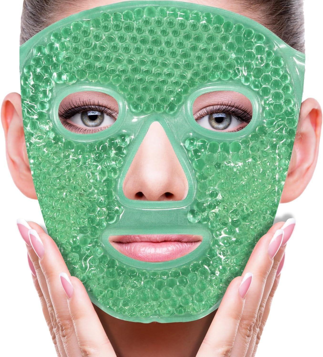 Cool Gel Full Face Ice Cooling Mask – Reusable Summer Skincare for Stress Relief & Puffiness - Shop-Vibe