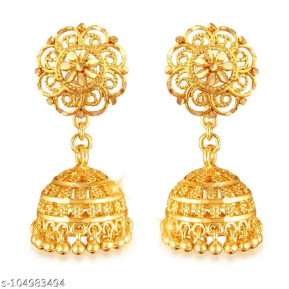 "Stylish golden jhumar for weddings – gold plated traditional hair accessory
