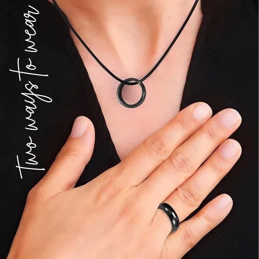 Black Anxiety Relief Ring for Men & Women – Balance Stone Spinner Design - Shop-Vibe #