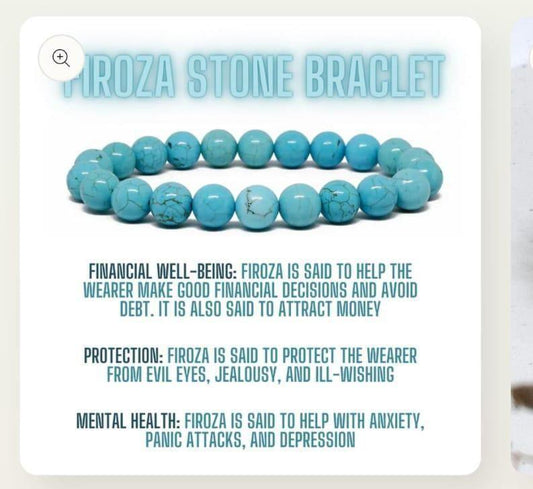 Firoza (Turquoise) Stone-Beads Bracelet – Stylish & Elegant Casual Accessory for Men & Women - Shop-Vibe #